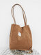 Women Corduroy Large Capacity Handbag Shoulder Bag Tote - Brown