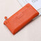 Women Genuine Leather Long Wallet Card Holders Phone Bag Purse - Orange