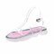 Jelly Transparent Soft Bottom Sandals Female Open Toe Word Buckle With Thick Bottom Soft Bottom Shoes Flat Street Shooting - Pink