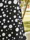 Bohemia Dot Print Short Sleeve Pockets Plus Size Shirt Dress - Black