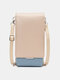 Women Multi-Compartments 6.5 inch Crossbody Phone Bag Faux Leather Large Capacity Shoulder Bag - Apricot