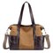 Canvas Large Capacity Tote Handbag Shoulder Bag For Women - Coffee