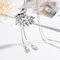 Fashion Swan Crystal Long Necklaces Silver Gold Tessels Drop Sweater Necklaces for Women - Silver