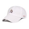 Women Man Solid Color Cotton Embroidery Baseball Cap With Cute Animal Outdoor Leisure Sun Hat - White