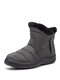 Women's Round Toe Zipper Soft Warm Waterproof Non-Slip Snow Boots - Gray