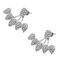 Sweet Flower Earrings Gold Silver Full Rhinestones Ear Stud Jacket Accessories Double Sided Earrings - Silver