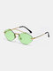 यूनिसेक्स फैशन सिंपल आउटडोर UV प्रोटेक्शन मेटल डायमंड फ्रैमलेस धूप का चश्मा - हरा