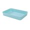 Tiroir diviseur boîte de rangement ustensiles de cuisine petite boîte rectangulaire en plastique de bureau stockage de cosmétiques - Bleu ciel
