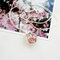Collana di fiori secchi con palla di vetro rotonda vintage Catena di clavicola da donna rosa gialla - 03