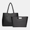 Women 2 PCS 15.6 Inch Laptop Pocket Multi-pocket Large Capacity Removable Key Multifunctional Handbag Tote - Black