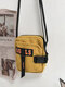 Men Fashion Portable Canvas Letter Pattern Square Crossbody Bag Phone Bag - Yellow
