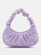 Casual Exquisite Pleated Handle Multi-Carry Waterproof Underarm Bag Dumplings Handbag - Purple