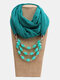 1 Pcs Chiffon Pure Color Resin Pendant Decor Sunshade Keep Warm Shawl Turban Scarf Necklace - Green