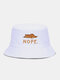 JASSY Unisex Cotton Polyester Cat Print Fashion Sunscreen Foldable Outdoor Sun Hat Bucket Hat - White