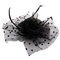 Bridal Hair Accessories Feather Flowers Hat Wedding Party Gauze Veil Headdress Hair Bands - Black