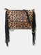 Tassels Large Capacity Leopard shoulder bag Crossbody Bags - Brown