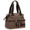 Ekphero Men Women Casual Canvas Multi-Pocket Portable Handbags Pillow  Crossbody Bag - Coffee