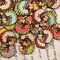 50 Pcs भारतीय विंटेज लकड़ी के बटन धो सकते हैं सजावटी सजावटी अजीब हस्तशिल्प सिलाई बटन - # 1
