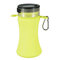 BPA Free Collapsible Silicone Waterproof Sports Water Bottle Bag Clip Foldable LED Light Cup - Green