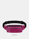 Men Casual Nylon Waterproof Double Layer Large Pocket Sport Belt Bag - Red