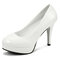 Women Big Size Pure Color High Heel Office Lady Pumps - White