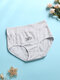 1PCS Women Cartoon Bear Letter Print Elastic Cotton Breathable Cozy Panties - #04