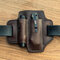 EDC Genuine Leather Multitool Flashlight Organizer Gear Sheath Waist Belt Bag - Coffee