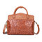 Brenice Embossed Flower Handbags Vintage Chinese Shoulder Bags - Brown