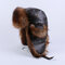 Mens Winter Warm Lei Feng Hat Leather Fleece Thick Ear Protectors Outdoor Skiing Mask Cap - Coffee