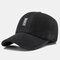Men's Casual Corduroy Baseball Cap Outdoor Ear Protection Padded Warm Tongue Hat - Black