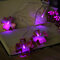 Battery Powered 1.8M LED Iron Flower Fairy String Light Holiday Wedding Party Decor - Purple