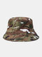 Unisex Cotton Overlay Camouflage Pattern Print Double-Side-Wear Outdoor Riding Fishing Sunshade Bucket Hat - Khaki