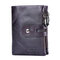 Genuine Leather Bifold Wallet Female Small Wallet Money Bag Coin Purse Card Holder - Purple