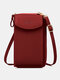 Women Multi-card Slots 6.5 Inch Phone Bag Crossbody Bag Shoulder Bag - Wine Red