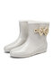 Women Waterproof Bow Non-slip Rain Boots - Gray