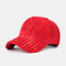 Solid Color Striped Corduroy Baseball Cap Peak Cap Sun Hat Outdoor Baseball Cap - Red