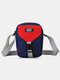 Men Oxford Ins Patchwork 6.5 Inch Phone Bag Crossbody Bag Hippie Bag - Blue
