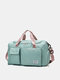 Women Oxfords Cloth Casual Large Capacity Travel Bag Wet and Dry Separation Design Waterproof Luggage - Pink & Green