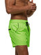 Mens Mesh Lining Swim Trunks Colorblock Running Workout Shorts Beachwear Swimsuits with Pocket - Bright Green