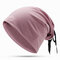 Women Bow Turban Hat Streamer Casual Wild Pearl Warm Hat Outdoor Windproof Cotton Hat - #03