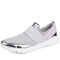 Quarter Mesh Breathable Shoes Casual Women's Shoes Large Size Soft Bottom Sports Running Shoes - Gray silver