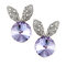 Cute Rabbit Womens Earrings Luxury Simple Dazzling Crystal Micro Paved Rhinestone Stud Earrings Gift - Light Purple