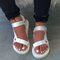 Women Lightweight Flat Hook Loop Simple Comfy Casual Sandals - White