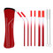 Portable 304 Stainless Steel Straw Set Spray Paint With Silicone Head Straw Environmentally Friendly - Red
