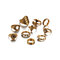 10 Pcs Bohemian Statement Ring Set Vintage Rhinestones Gem Casual Knuckle Rings Gift for Women - Gold