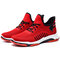 Men Knitted Fabric Breathable Lace Up Soft Comfy Sports Running Sneakers - Red