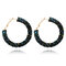 Shining Crystal Big Hoop Earrings Punk Statement Full Crystal Paved Earrings Party Jewelry for Women - Colorful
