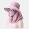 Women Multifunction Cover Face Ponytail Cap Beach Driving Sunscreen Shawl Sun Cap - Purple