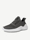 Men Knitted Fabric Breathable Light Weight Running Casual Sneakers - Grey