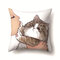 Funda de almohada de poliéster de una cara creativa geométrica de gato, funda de almohada para sofá, funda de cojín para el hogar, funda de almohada para sala de estar y dormitorio - #8